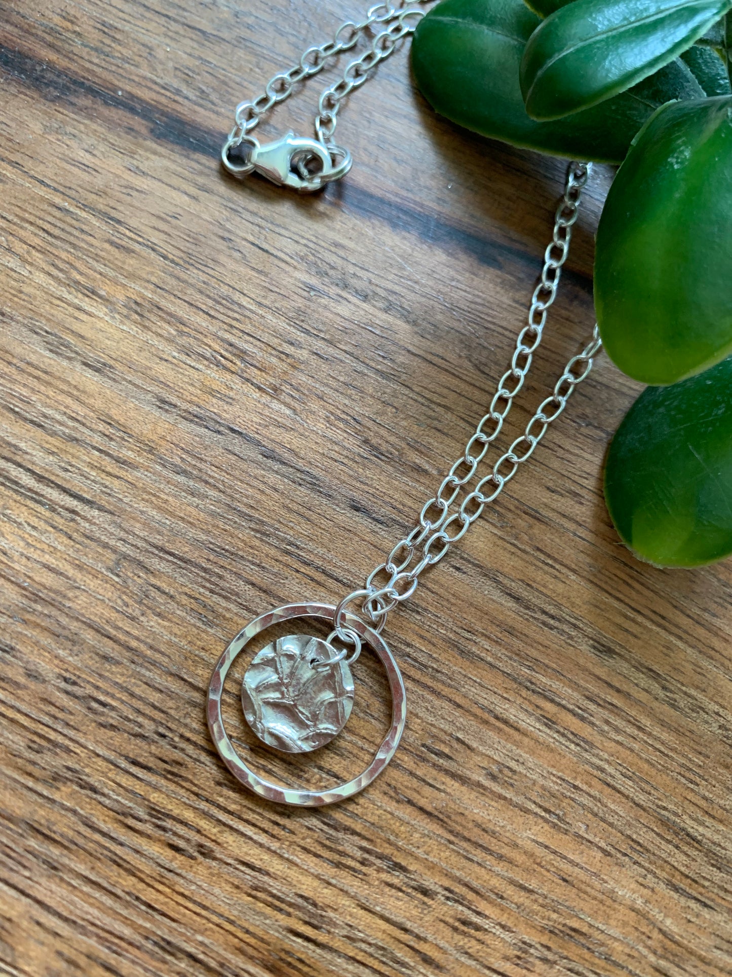 Sterling Silver Circle Drop Necklace