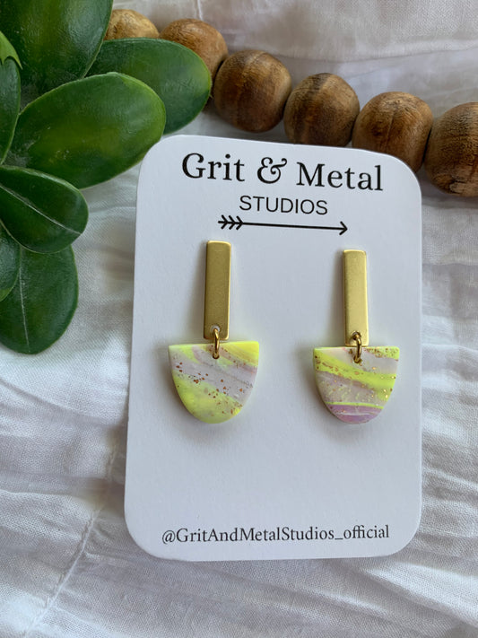 Lemon and Gold Earrings